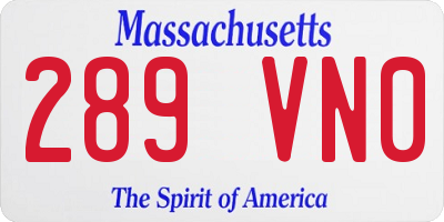 MA license plate 289VN0