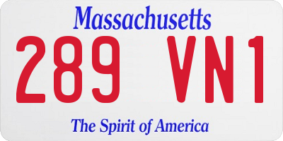 MA license plate 289VN1
