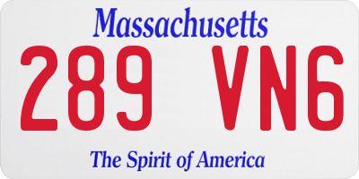 MA license plate 289VN6