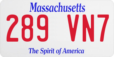 MA license plate 289VN7