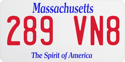 MA license plate 289VN8