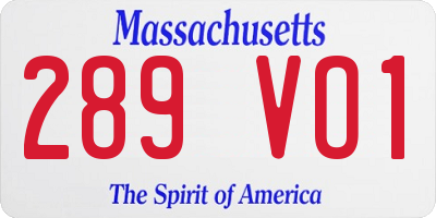 MA license plate 289VO1