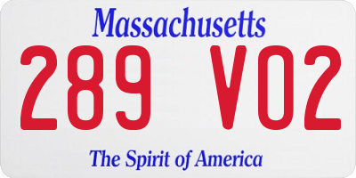 MA license plate 289VO2