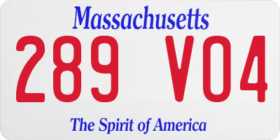 MA license plate 289VO4