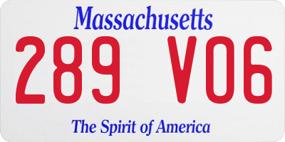 MA license plate 289VO6