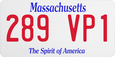 MA license plate 289VP1