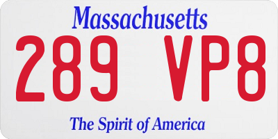 MA license plate 289VP8