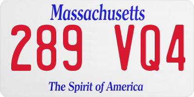 MA license plate 289VQ4