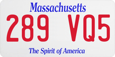 MA license plate 289VQ5