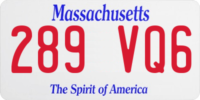 MA license plate 289VQ6
