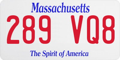 MA license plate 289VQ8