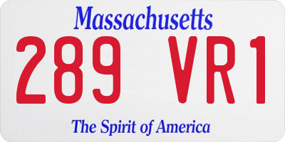 MA license plate 289VR1