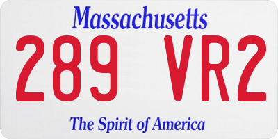 MA license plate 289VR2