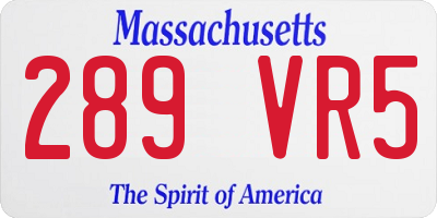 MA license plate 289VR5