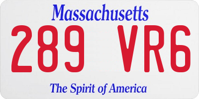 MA license plate 289VR6