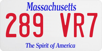 MA license plate 289VR7