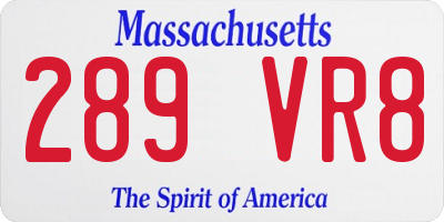 MA license plate 289VR8