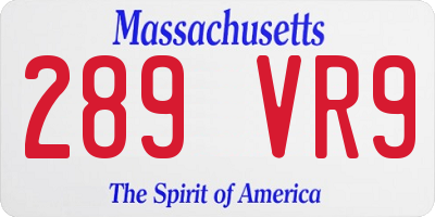 MA license plate 289VR9