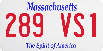 MA license plate 289VS1