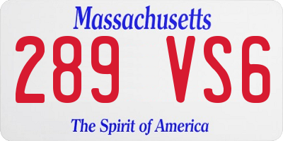 MA license plate 289VS6