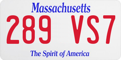MA license plate 289VS7
