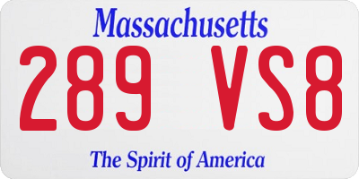 MA license plate 289VS8