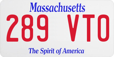 MA license plate 289VT0