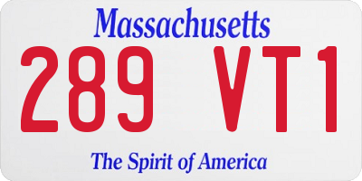 MA license plate 289VT1