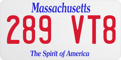 MA license plate 289VT8