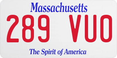 MA license plate 289VU0