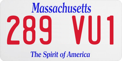 MA license plate 289VU1