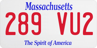 MA license plate 289VU2