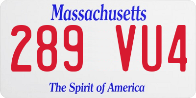 MA license plate 289VU4