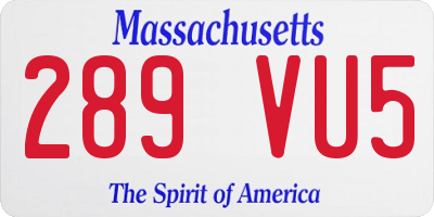 MA license plate 289VU5