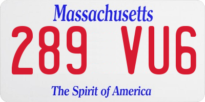 MA license plate 289VU6