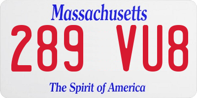 MA license plate 289VU8