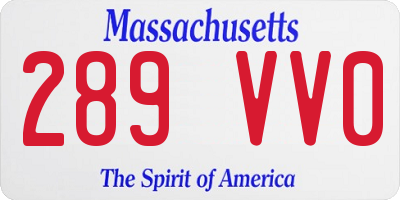 MA license plate 289VV0