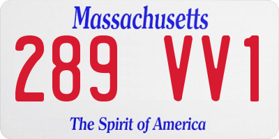 MA license plate 289VV1
