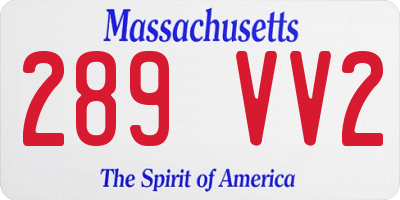 MA license plate 289VV2