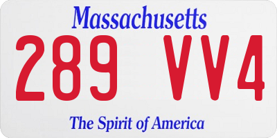 MA license plate 289VV4