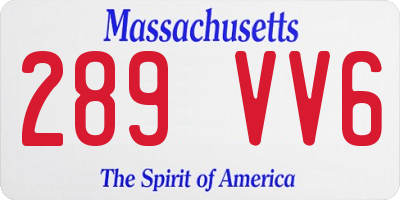 MA license plate 289VV6