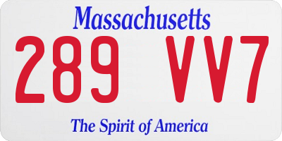 MA license plate 289VV7