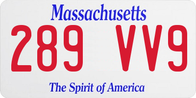 MA license plate 289VV9