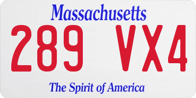 MA license plate 289VX4