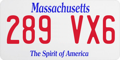 MA license plate 289VX6