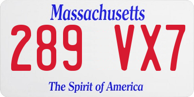 MA license plate 289VX7