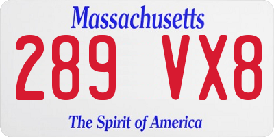 MA license plate 289VX8