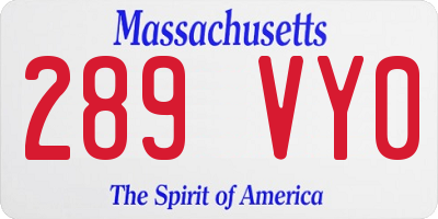 MA license plate 289VY0