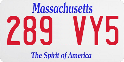 MA license plate 289VY5