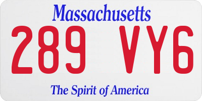 MA license plate 289VY6